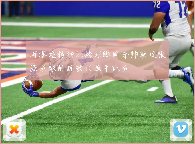 海港逆转浙江精彩瞬间李帅助攻张源点球附近破门扳平比分